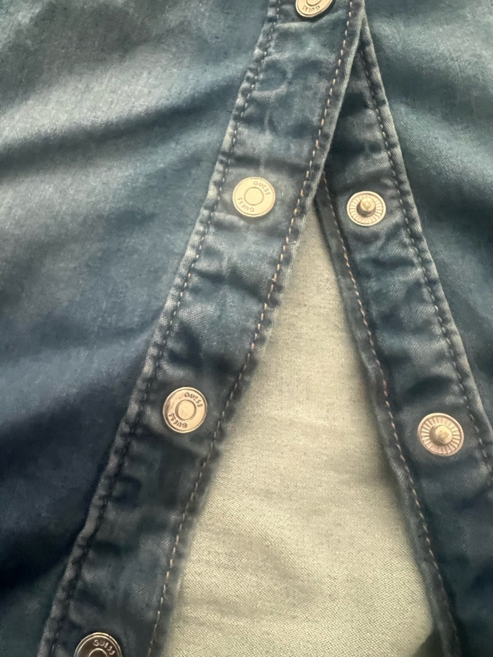 Guess Blue Denim Button-Up Shirt
